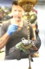 Majestetisk påfugl - Lysestake - UTSOLGT thumbnail