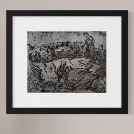 E. Munch - Kone og barn i landskap